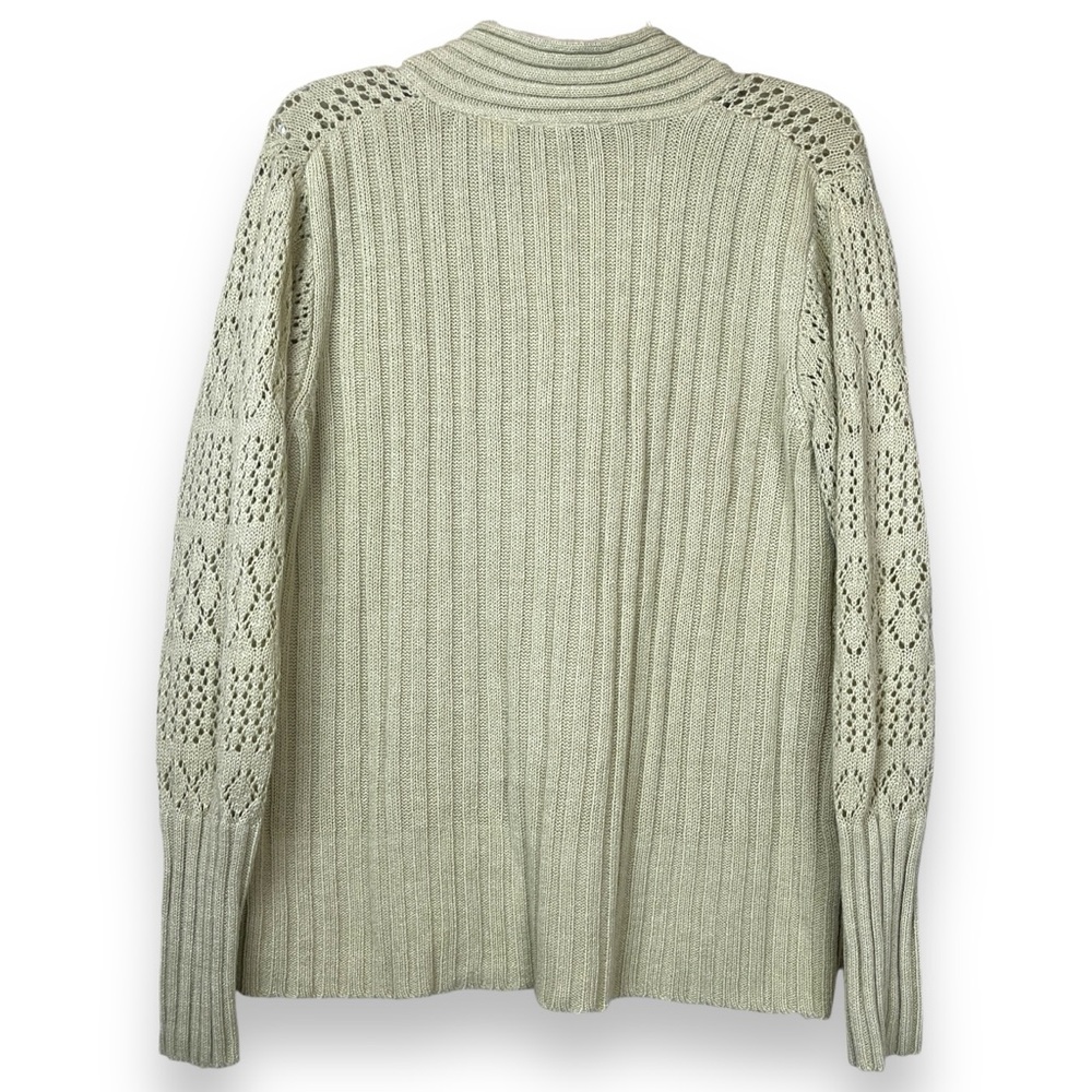 Liz Claiborne Axcess Lime Green Vintage Wool V-Neck Long Sleeve Knit Sweater XL - Picture 2 of 3